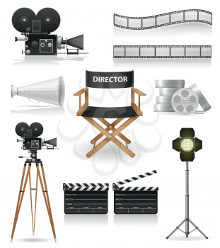 Royalty Free Clipart Image of a Movie Set Collection