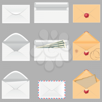 Royalty Free Clipart Image of Paper Envelopes
