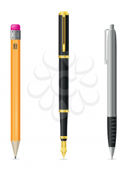 Royalty Free Clipart Image of Writing Instruments