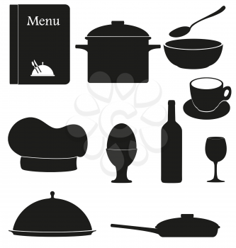 Royalty Free Clipart Image of a Set of Kitchen Icons