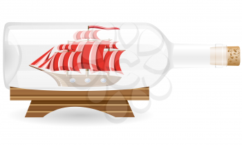 Royalty Free Clipart Image of a Ship in a Bottle