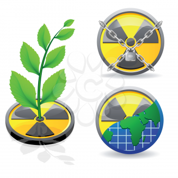 Royalty Free Clipart Image of Radiation Signs