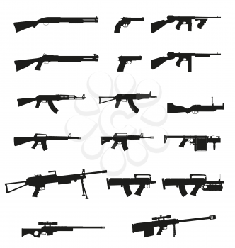 Royalty Free Clipart Image of Weapon silhouettes