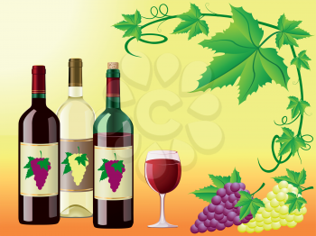 Royalty Free Clipart Image of a Wine Set