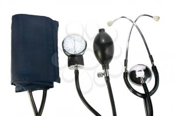 a device reading blood pressure isolated on white background