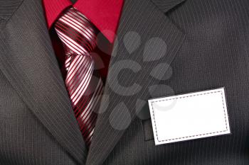 card empty ID badge on man suit