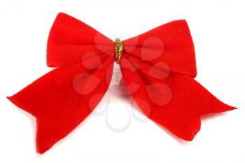christmas bow decoration for a ney-year tree isolated on white background