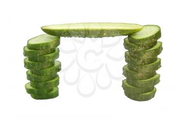 green cucumbers on withe background