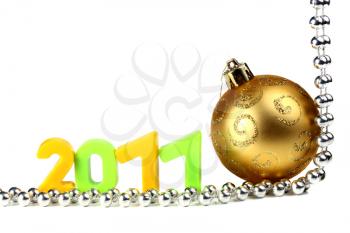 decorations for new year and christmas isolated on white background