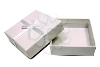 open white box for gifts isolated on white background