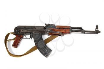 weapon is an automat Kalashnikov isolated on white background