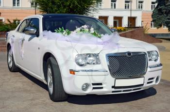 wedding car on a background architecture