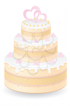 wedding cake vector illustration isolated on white background