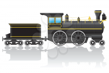 old retro locomotive vector illustration isolated on white background