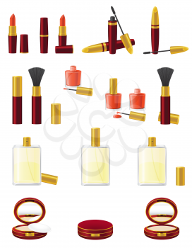 set icons cosmetics vector illustration isolated on white background