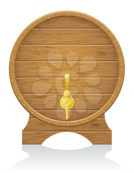 wooden barrel vector illustration isolated on white background