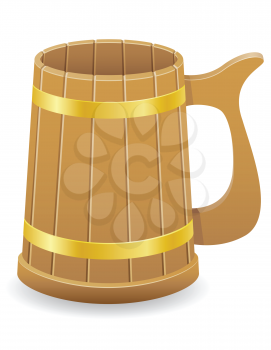 wooden beer mug vector illustration vector illustration isolated on  background