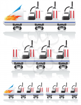 trailers for roller coasters vector illustration isolated on background