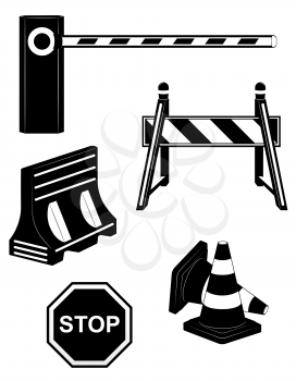 Royalty Free Clipart Image of Road Barriers