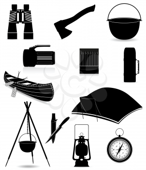 Royalty Free Clipart Image of Outdoor Activity Elements