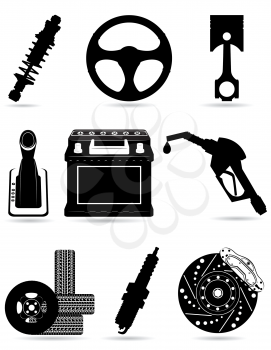 Royalty Free Clipart Image of Cart and Transportation Elements