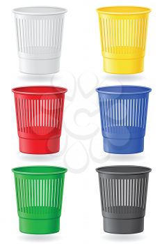 dustbin colors vector illustration isolated on white background