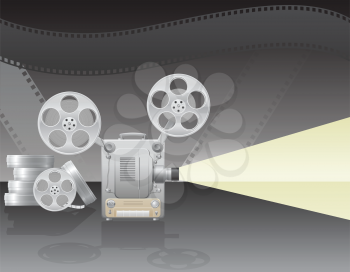cinema projector vector illustration on abstract background