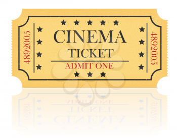 cinema ticket vector illustration isolated on white background