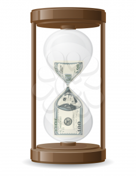 Royalty Free Clipart Image of an Hourglass With a Money