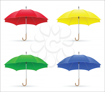 Royalty Free Clipart Image of Coloured Umbrellas