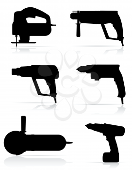 Royalty Free Clipart Image of Silhouetted Tools