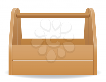 wooden tool box vector illustration isolated on white background