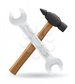 tools hammer and spanner icons vector illustration isolated on white background