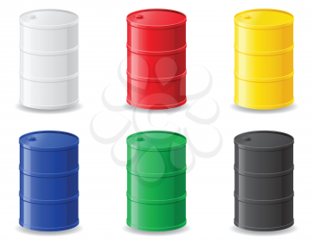 colour metallic barrels vector illustration isolated on white background