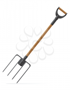 garden tool pitchfork vector illustration isolated on white background