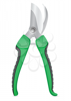 garden tool secateurs vector illustration isolated on white background