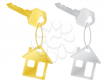 house keys door lock vector illustration isolated on white background