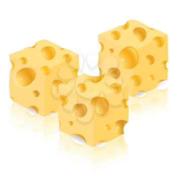 piece of cheese vector illustration isolated on white background