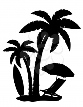 silhouette of palm trees vector illustration isolated on white background