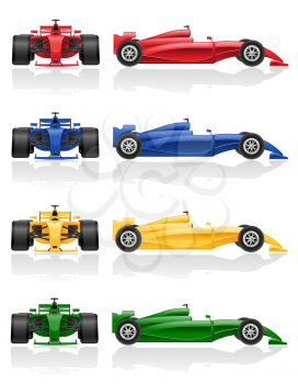 set colors icons racing car vector illustration EPS 10 isolated on white background