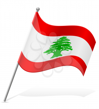 flag of Lebanon vector illustration isolated on white background