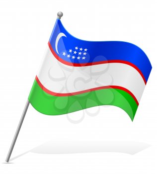 flag of Uzbekistan vector illustration isolated on white background