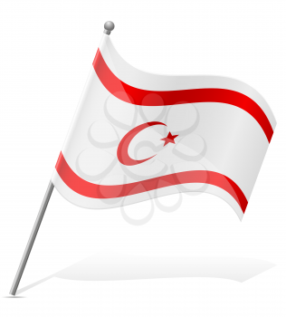 flag Turkish Republic of Northern Cyprus vector illustration isolated on white background
