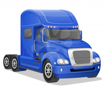 big blue truck vector illustration isolated on white background