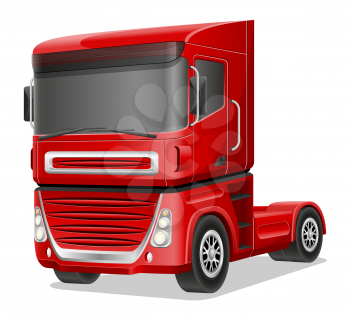 big red truck vector illustration isolated on white background