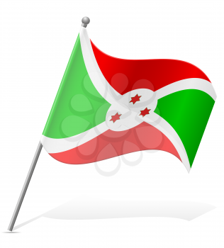 flag of Burund vector illustration isolated on white background