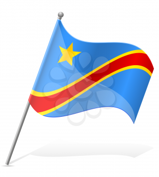 flag of Democratic Republic of Congo vector illustration isolated on white background