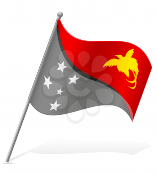flag of Papua New Guinea vector illustration isolated on white background