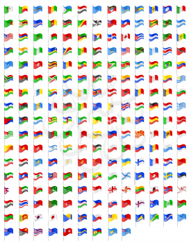 set icons flags of the world countries vector illustration isolated on white background