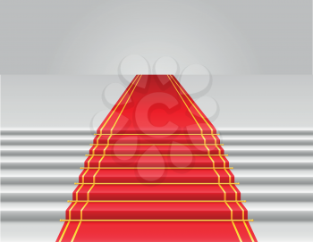 red carpet on stairs vector illustration 